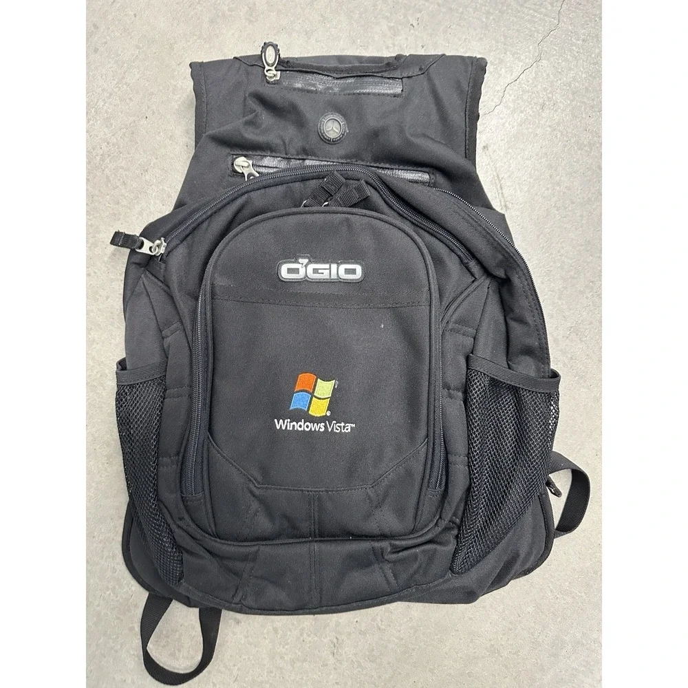 OGIO Windows Vista Backpack Black Laptop Bag Tech Specs Y2K Promo Rare
